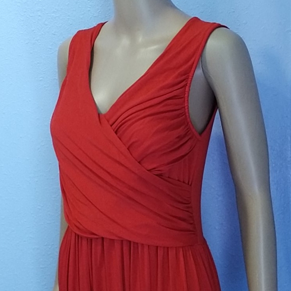 Anthropologie Savoy Red Pleated Grecian Wrap S M - Picture 3 of 8